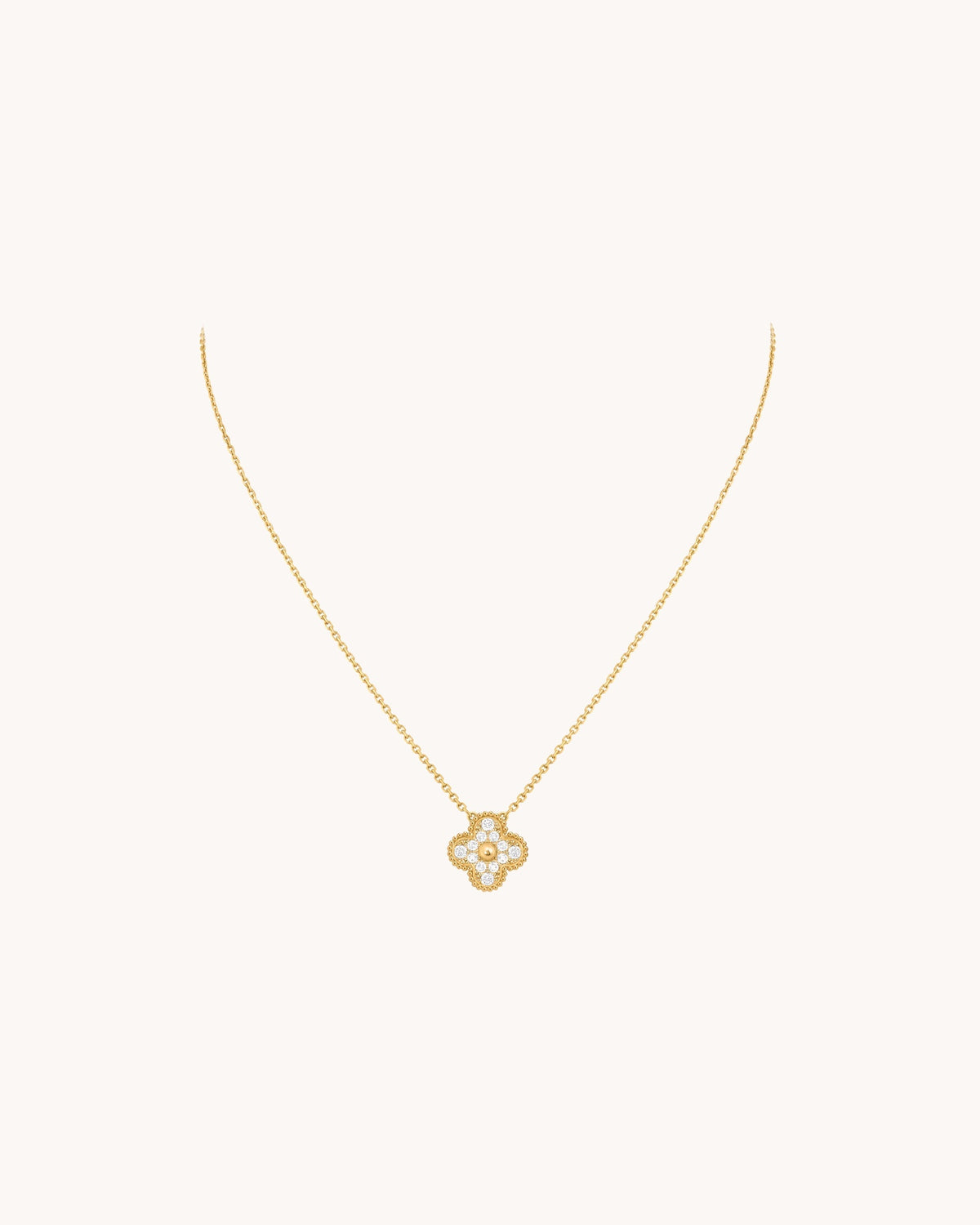 Mayceline Four Leaf Clover Necklace — Diamond 18K Yellow Gold — image 2