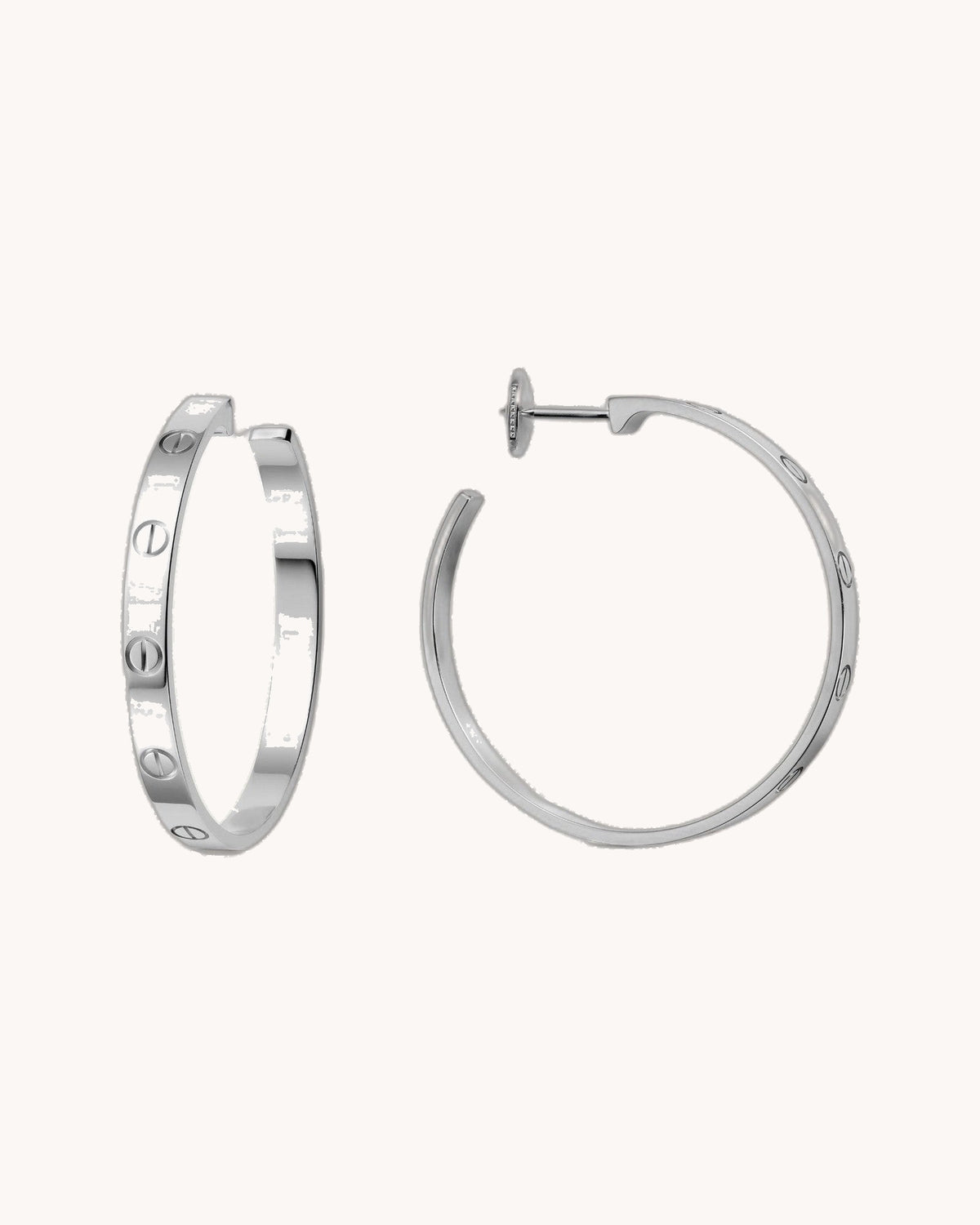 Mayceline Hoop Earrings – Large Model (White Gold)