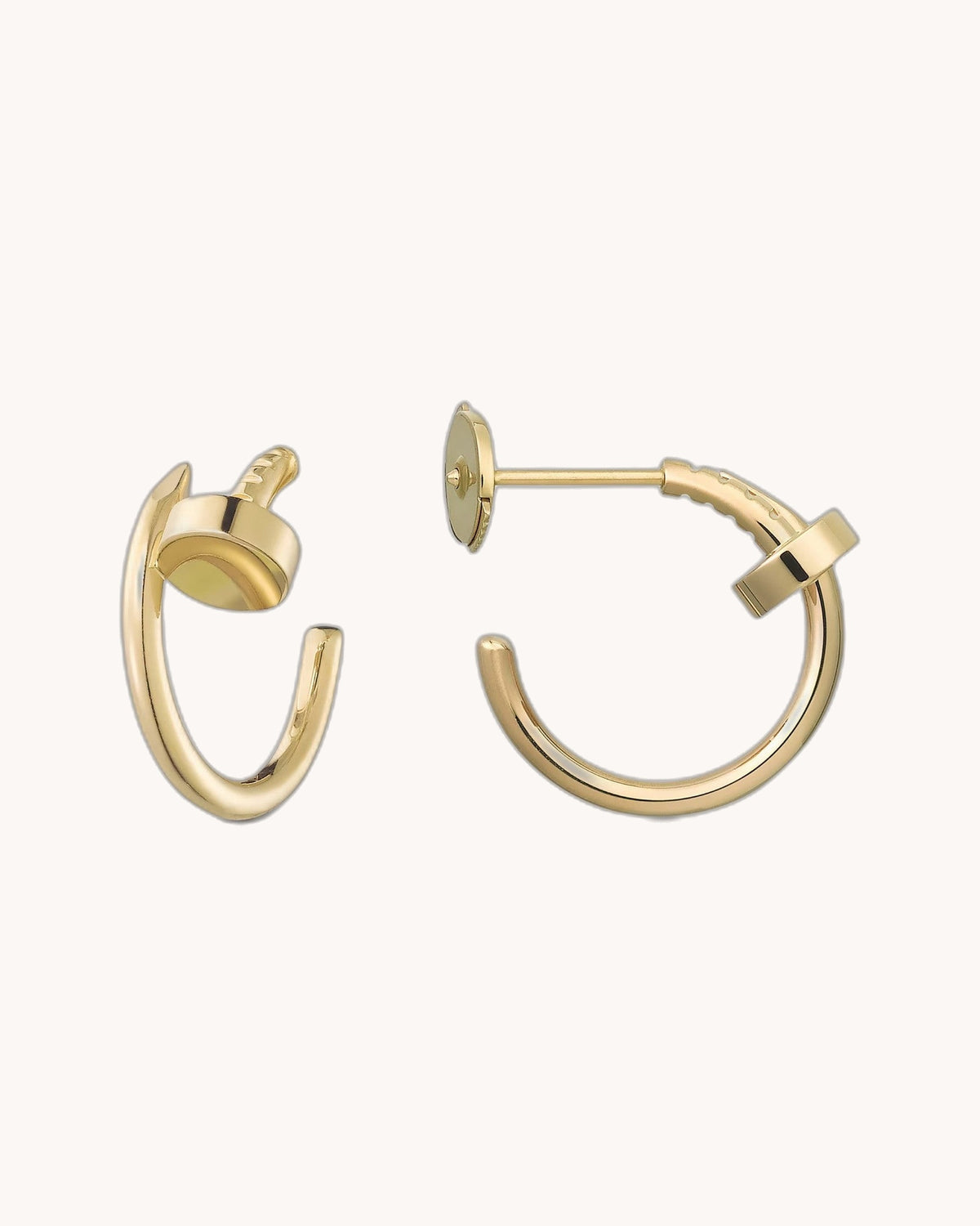 Mayceline Linéa Clou Hoop Earrings – Small Model (Yellow Gold)