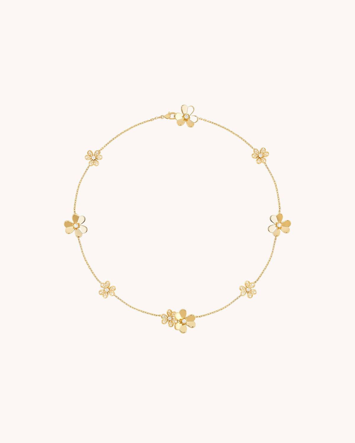 Mayceline Fleur de Lumière Necklace — 9 Flowers — Diamond 18K Yellow Gold — image 3