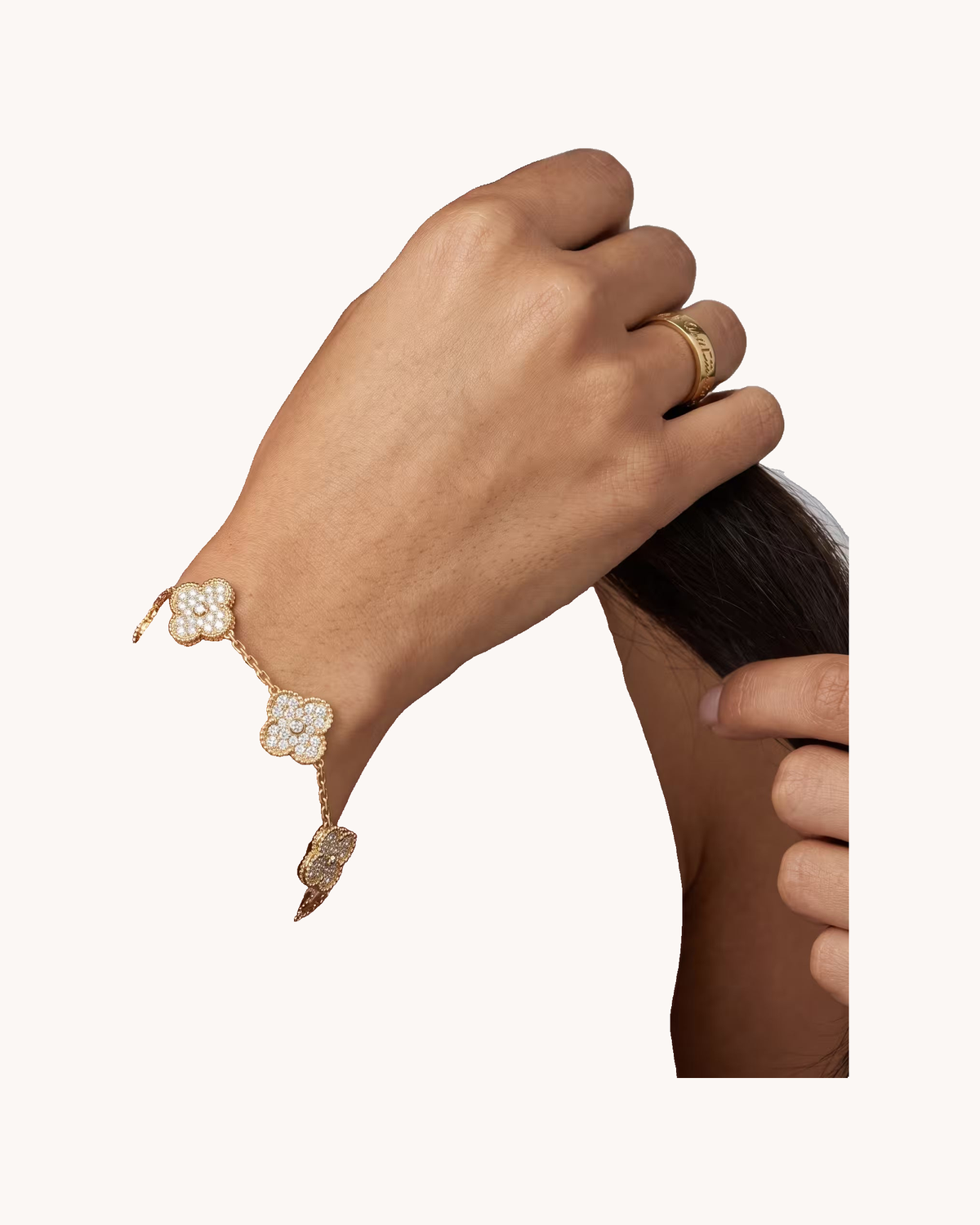Mayceline Four Leaf Clover Bracelet — Diamond 18K Yellow Gold