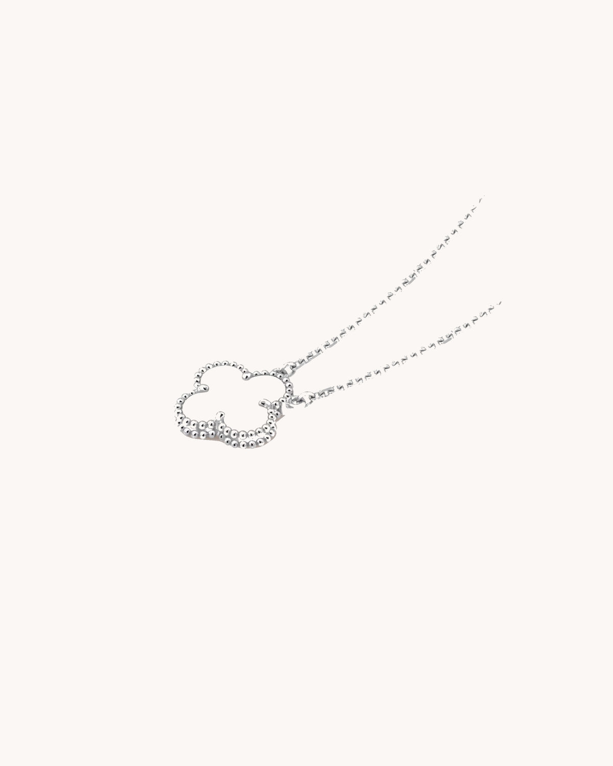 Mayceline Four Leaf Clover Necklace — 18K White Gold, Mother of Pearl — image 3