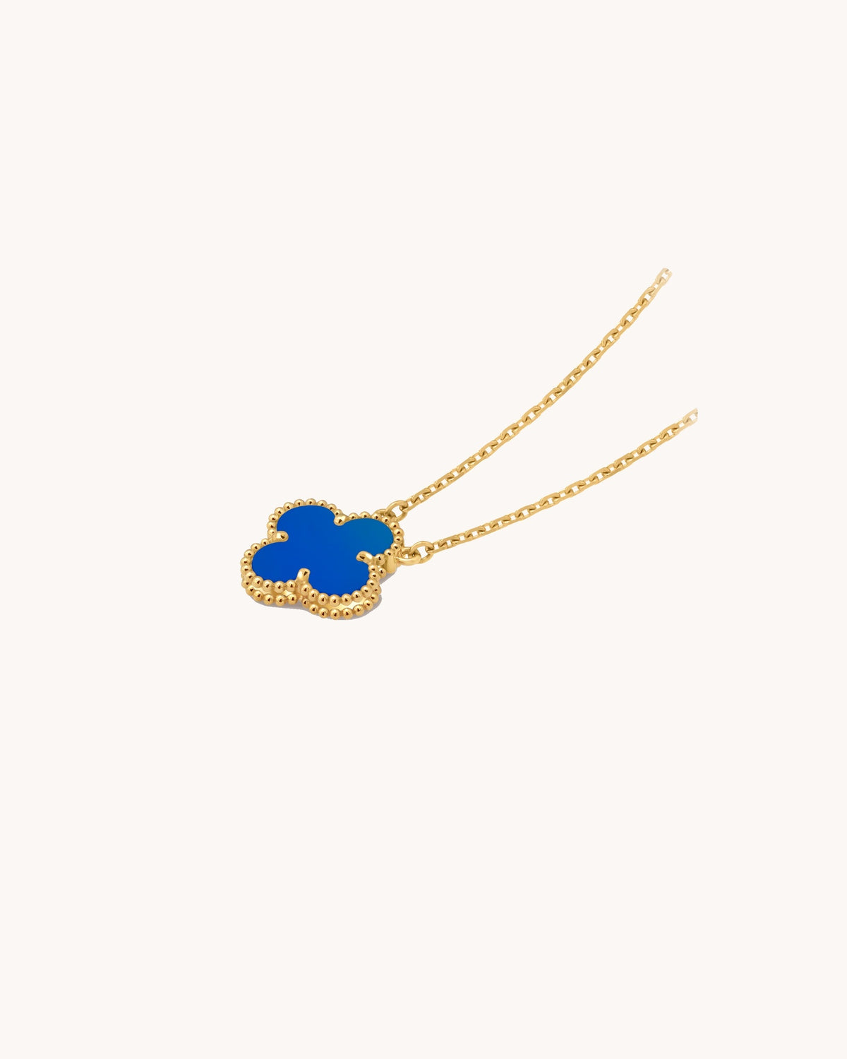 Mayceline Four Leaf Clover Necklace — 18K Yellow Gold, Agate — image 3