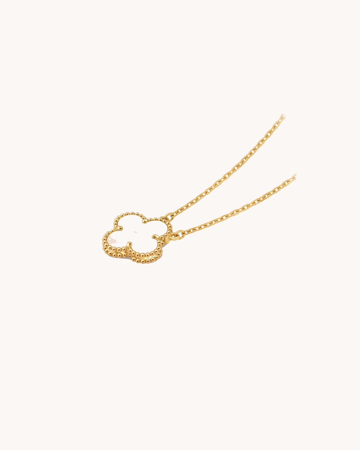 Mayceline Four Leaf Clover Necklace — 18K Yellow Gold, Mother of Pearl — image 3