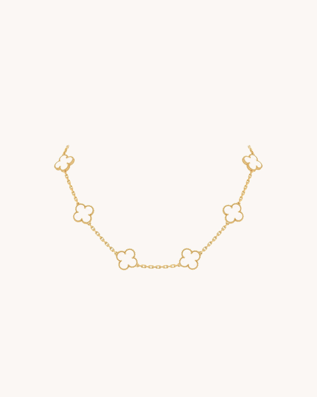 Mayceline Four Leaf Clover Necklace, 10 Motifs — 18K Yellow Gold, Mother of Pearl — image 3