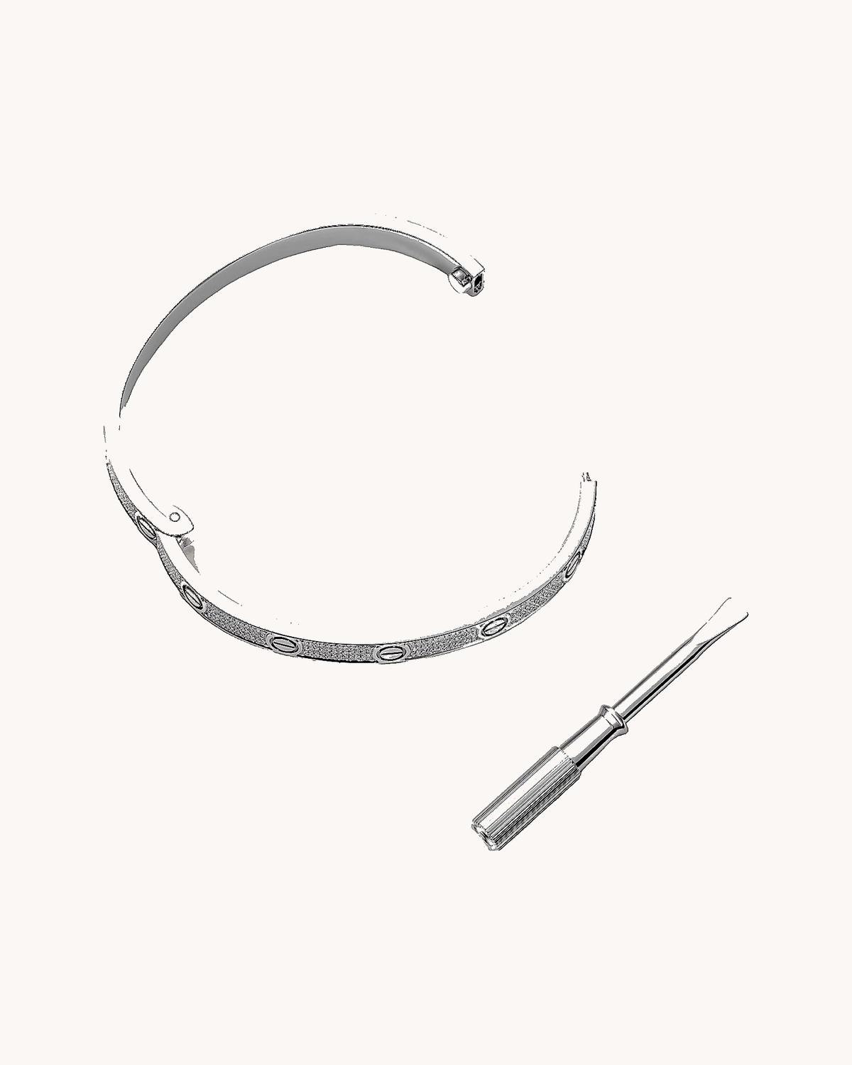 Mayceline Amour Bracelet, Medium Model, Paved — Diamond 18K White Gold