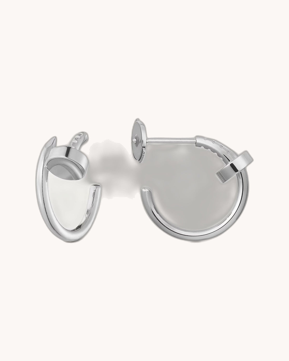 Mayceline Linéa Clou Hoop Earrings – Small Model (White Gold)