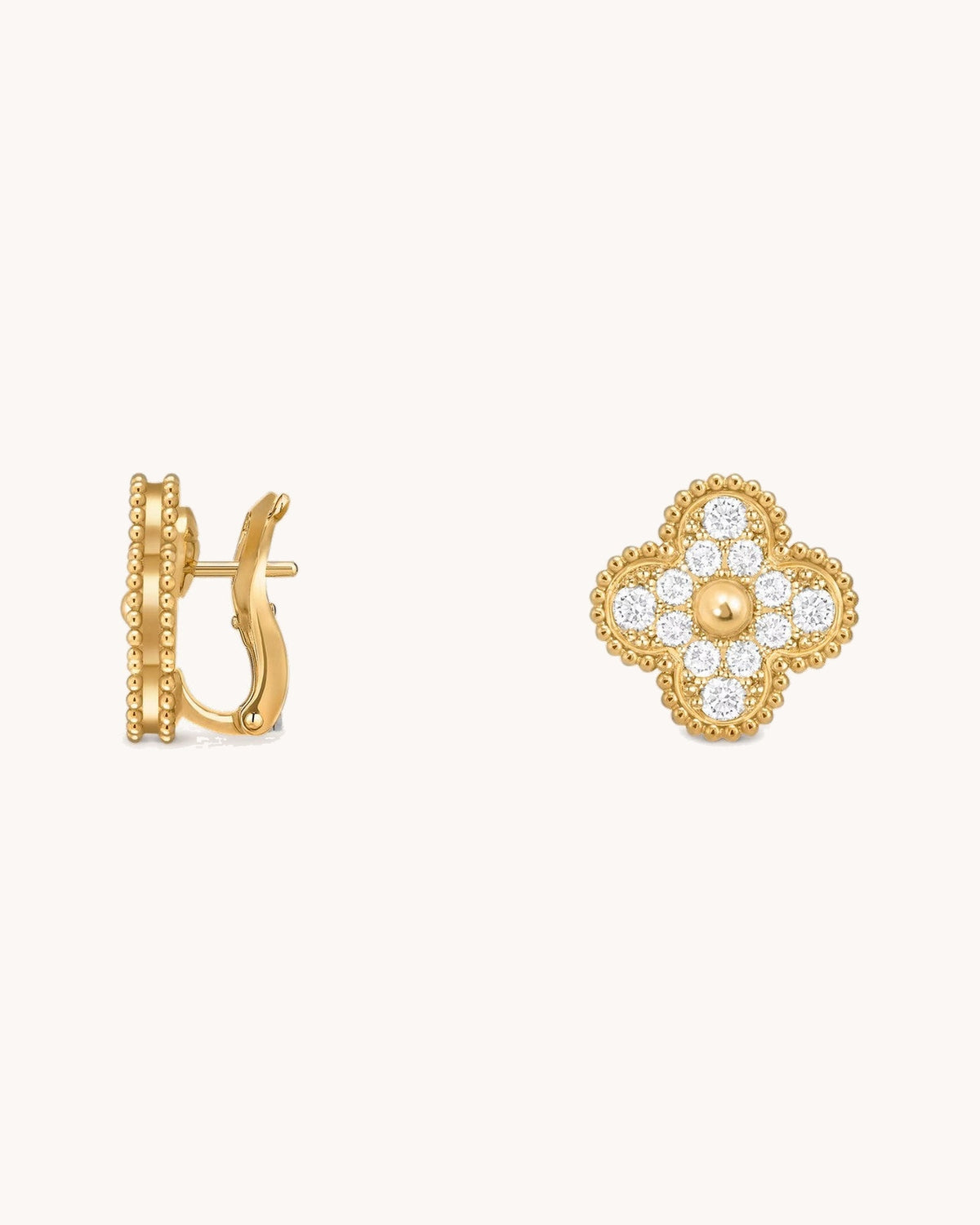 Mayceline Four Leaf Clover Earrings — Diamond 18K yellow gold