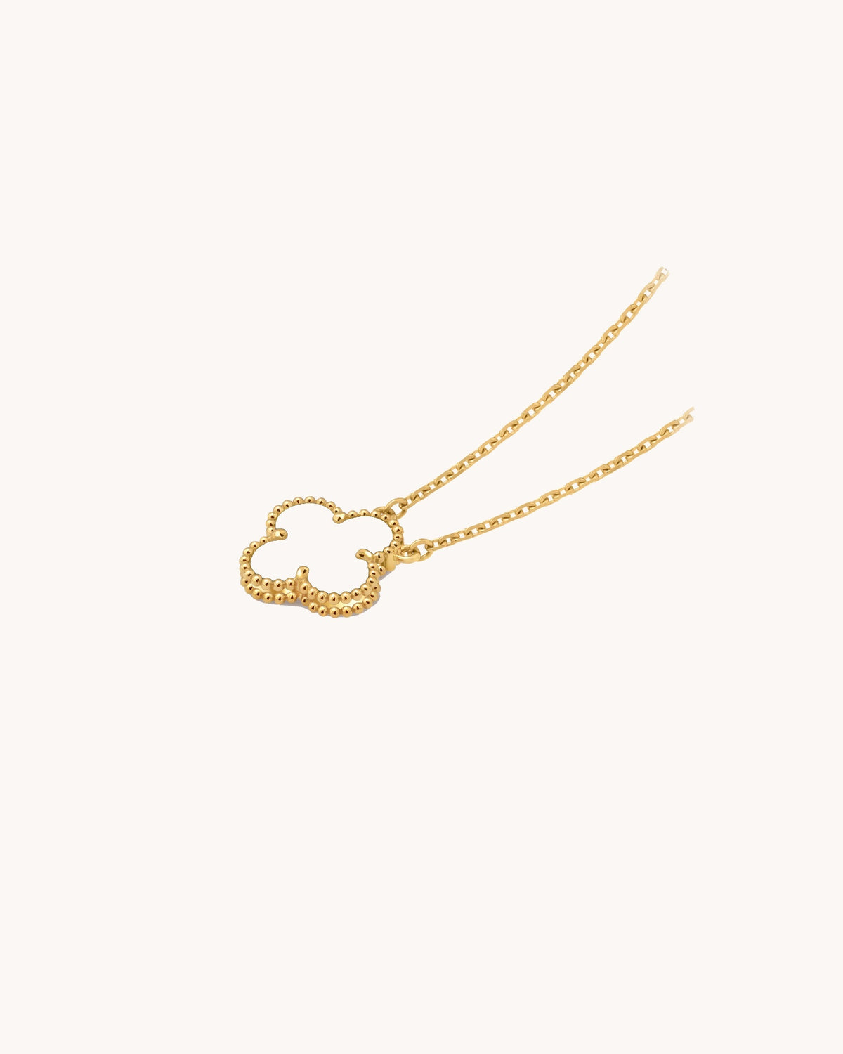 Mayceline Four Leaf Clover Necklace — 18K Yellow Gold, Onyx — image 3