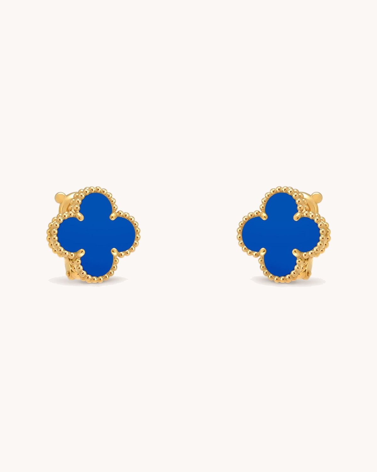 Mayceline Four Leaf Clover Earrings — 18K yellow gold, Agate