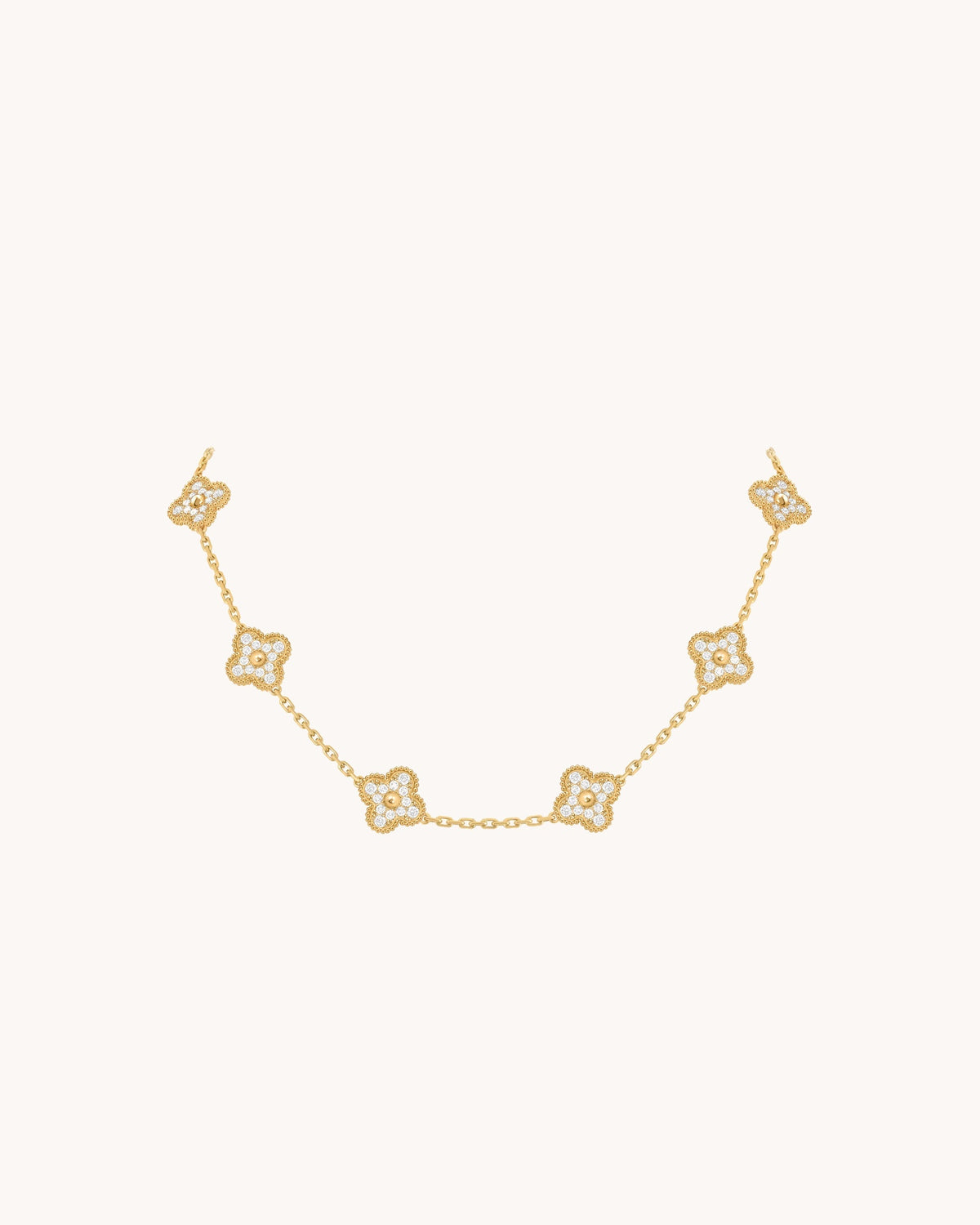 Mayceline Four Leaf Clover Necklace, 10 Motifs — Diamond 18K Yellow Gold — image 3