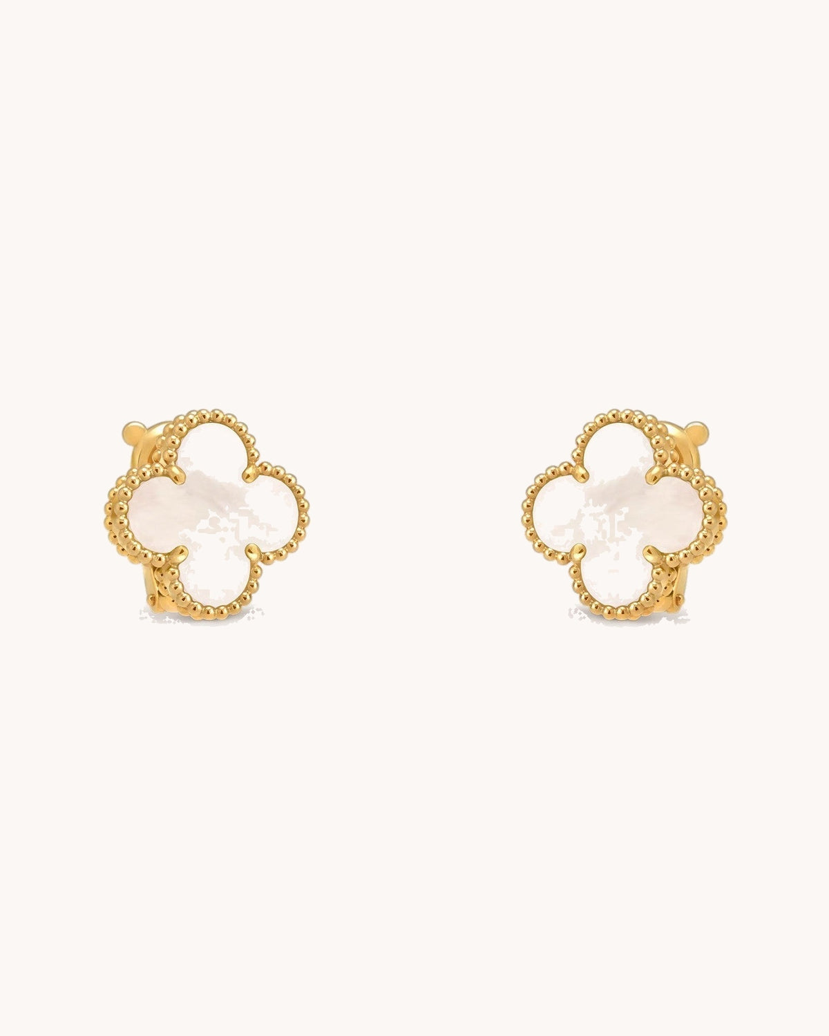Mayceline Four Leaf Clover Earrings — 18K yellow gold, Mother of pearl