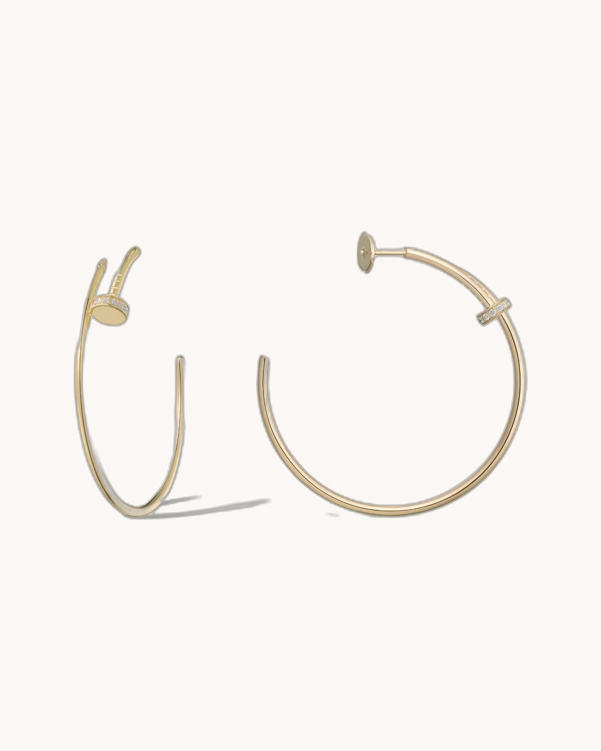 Mayceline Linéa Clou Hoop Earrings Diamonds – Large Model (Yellow Gold)