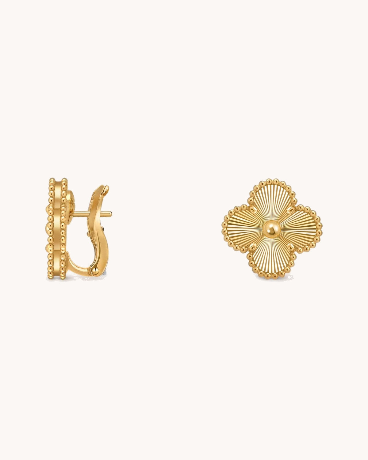 Mayceline Four Leaf Clover Earrings — 18K yellow gold