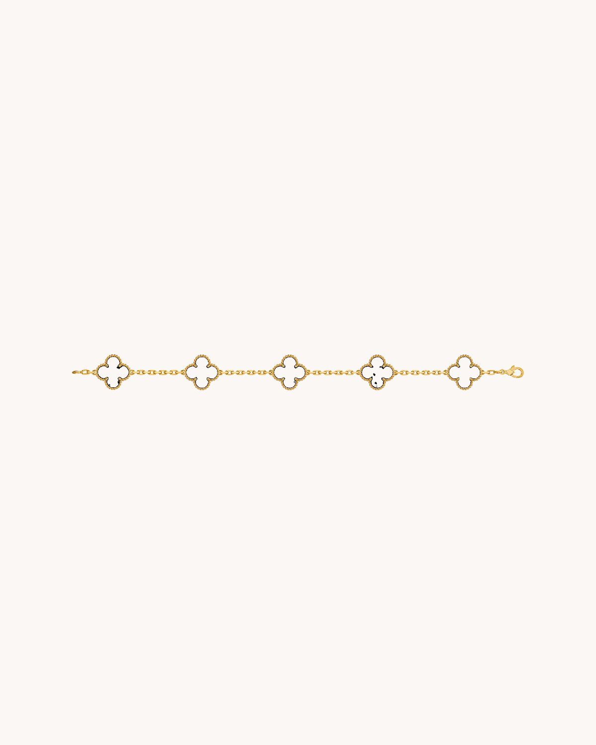 Mayceline Four Leaf Clover Bracelet — 18K Yellow Gold, Onyx