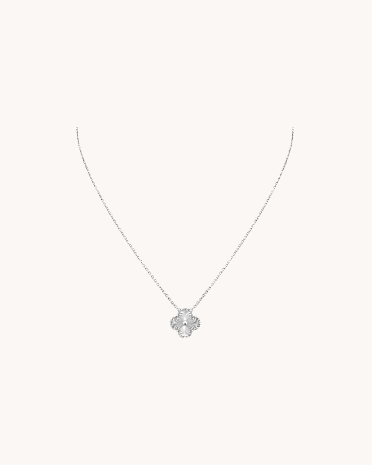 Mayceline Four Leaf Clover Necklace — 18K White Gold — image 4