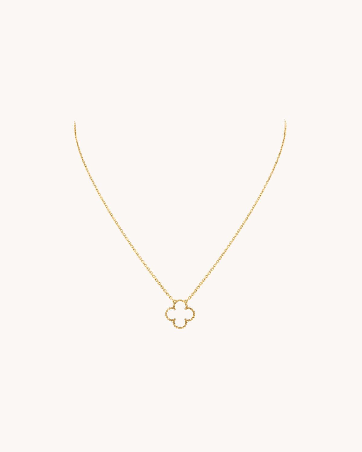 Mayceline Four Leaf Clover Necklace — 18K Yellow Gold, Onyx — image 4
