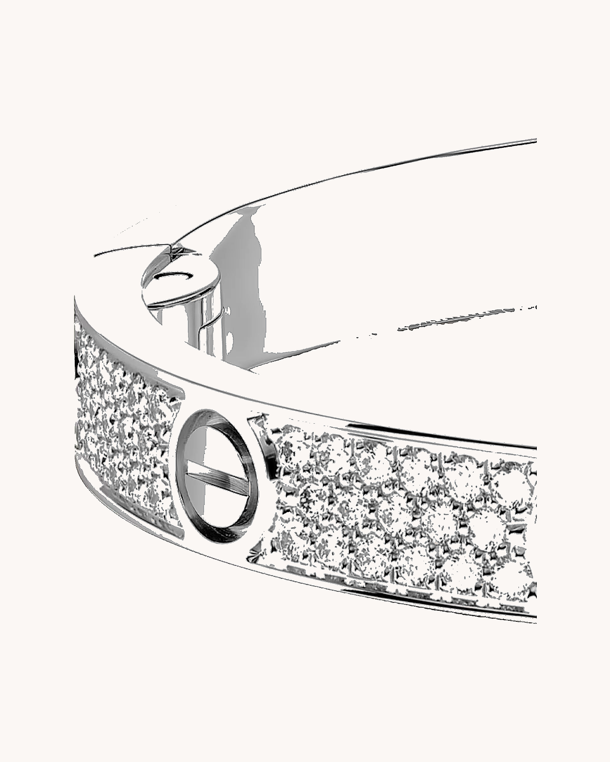 Mayceline Amour Bracelet, Medium Model, Paved — Diamond 18K White Gold