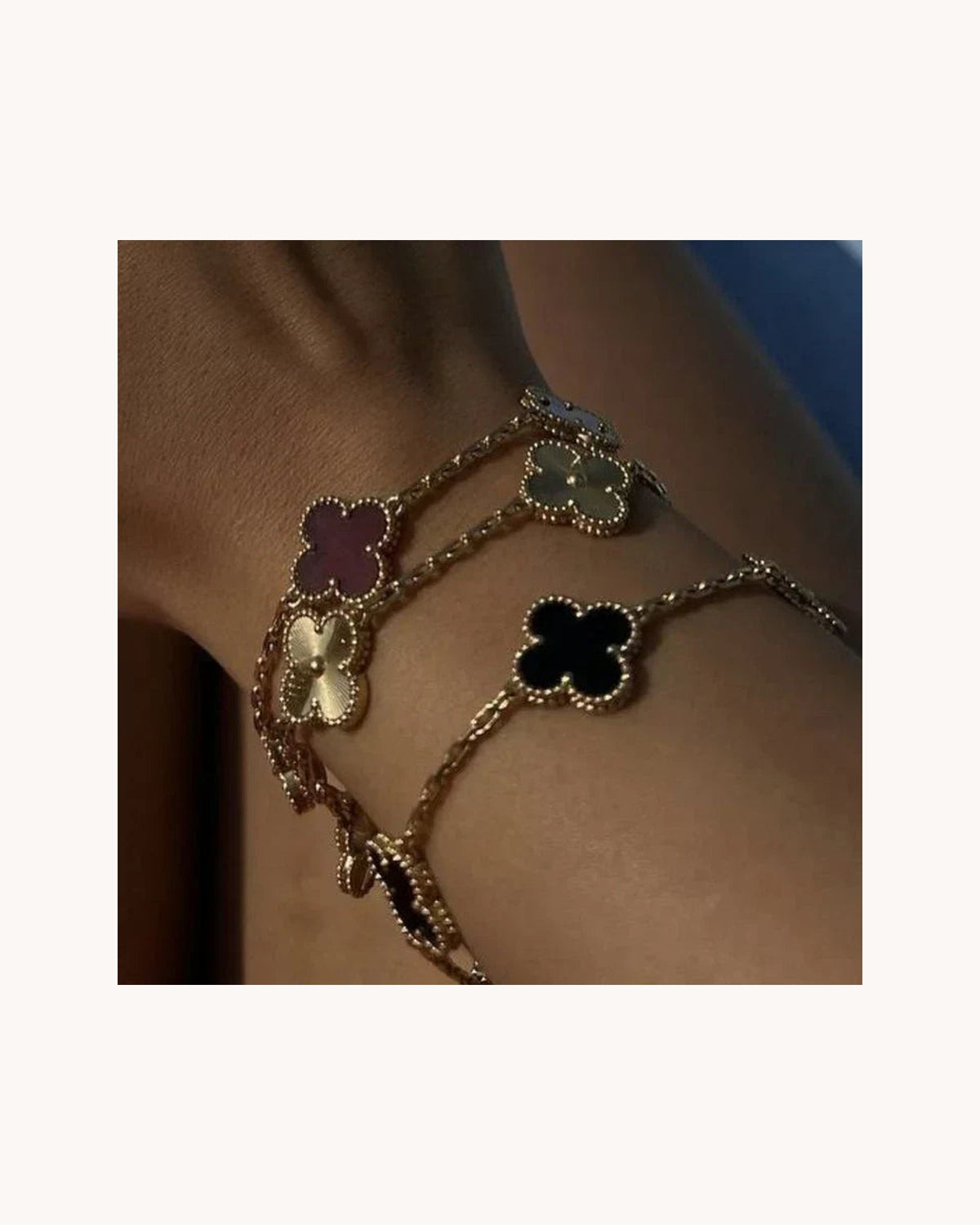 CLOVER | Black/Silver Bracelet
