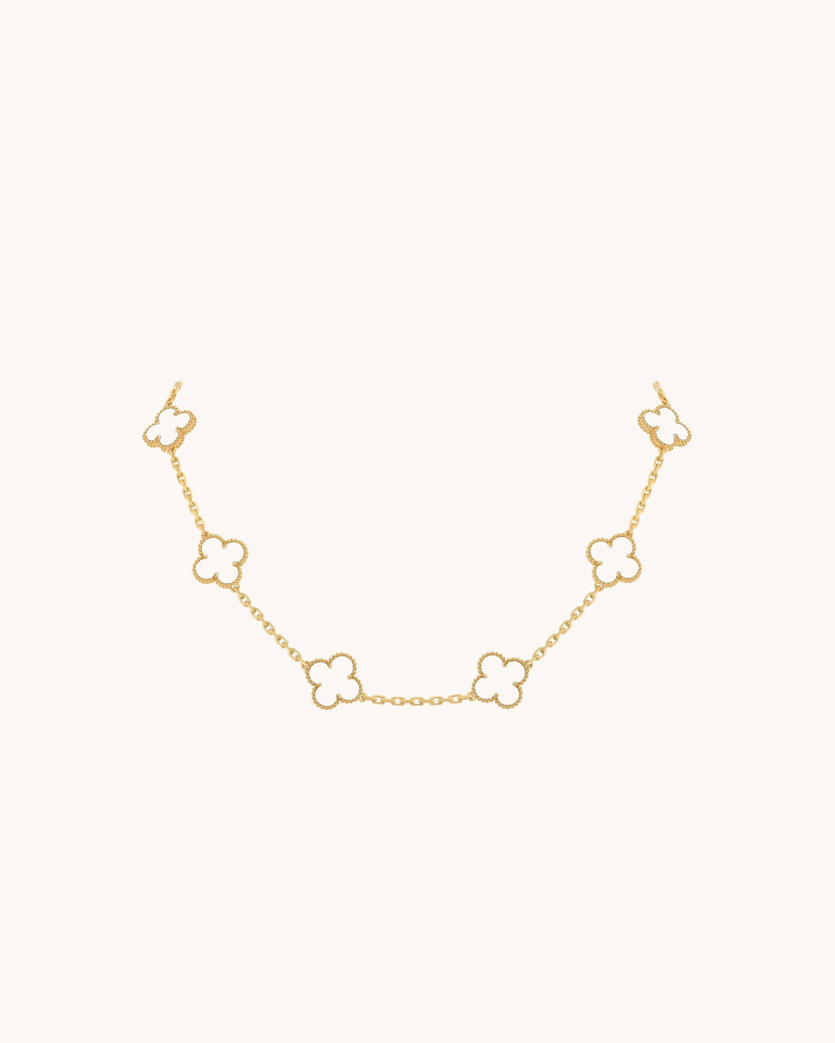 Mayceline Four Leaf Clover Necklace, 10 Motifs — 18K Yellow Gold, Onyx — image 4