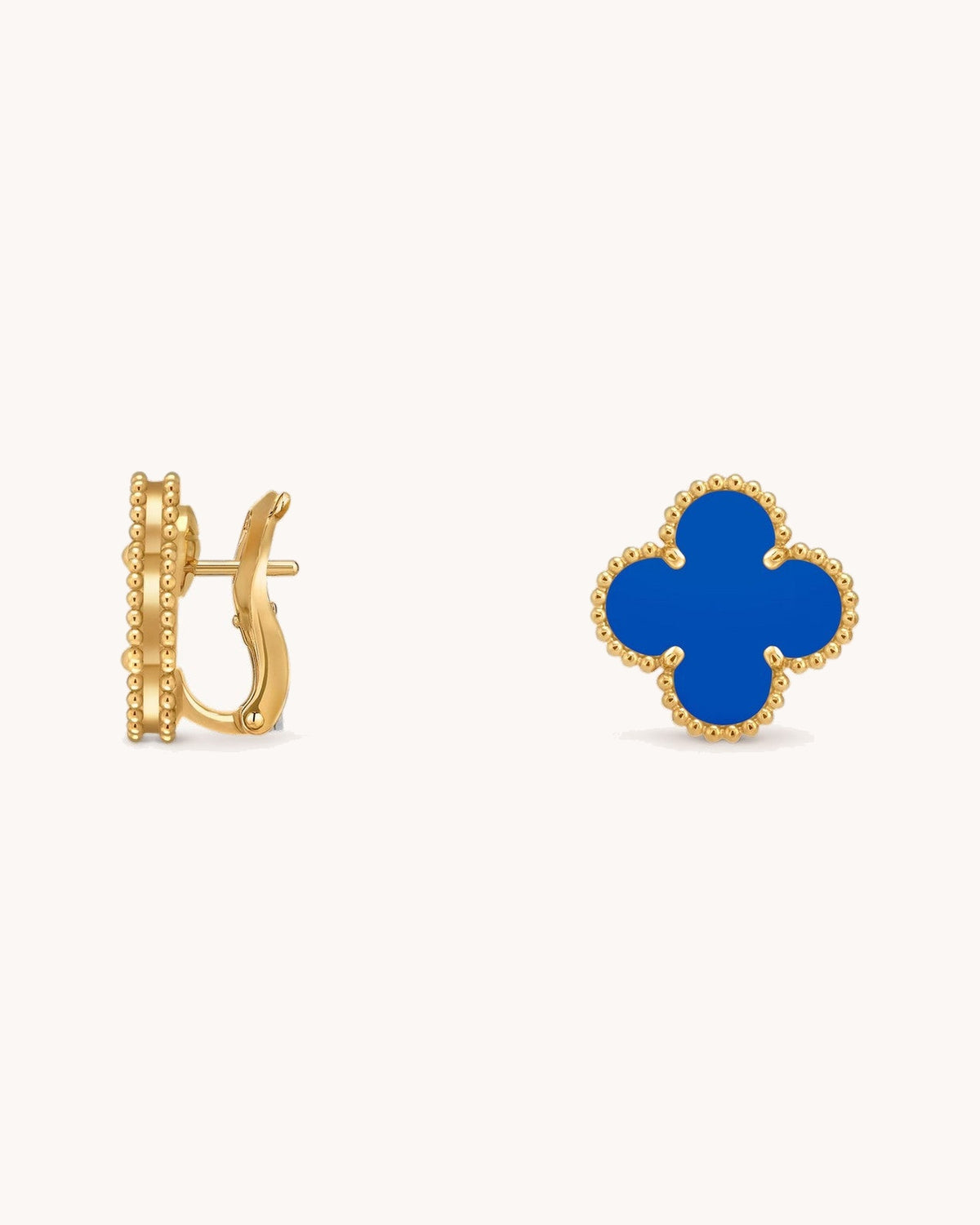Mayceline Four Leaf Clover Earrings — 18K yellow gold, Agate