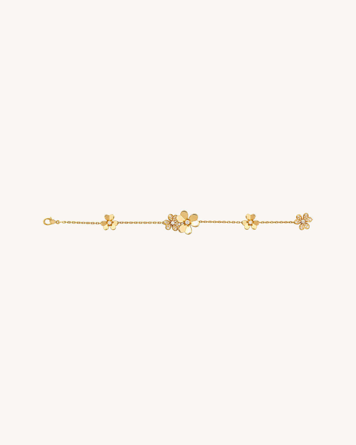 Mayceline Fleur de Lumière Bracelet, 5 Flowers — Diamond 18K Yellow Gold