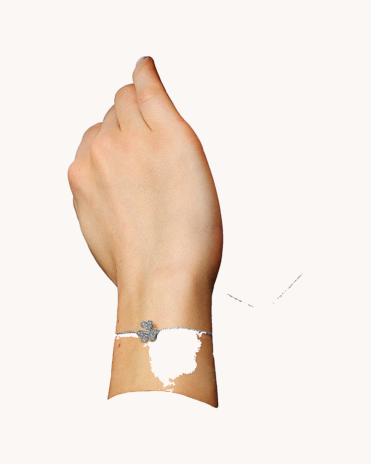 Mayceline Fleur de Lumière Pendant Bracelet, Mini Model — Diamond 18K White Gold