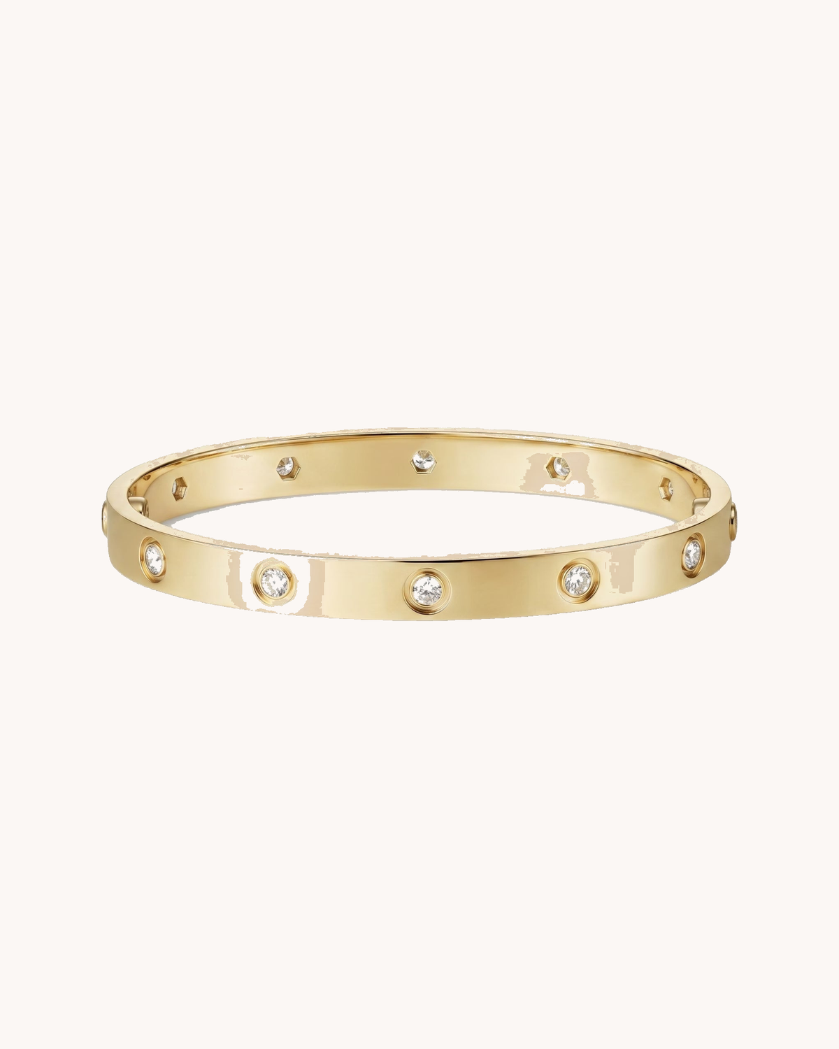 Mayceline Amour Bracelet, Classic Model, 10 Diamonds — Diamond 18K Yellow Gold