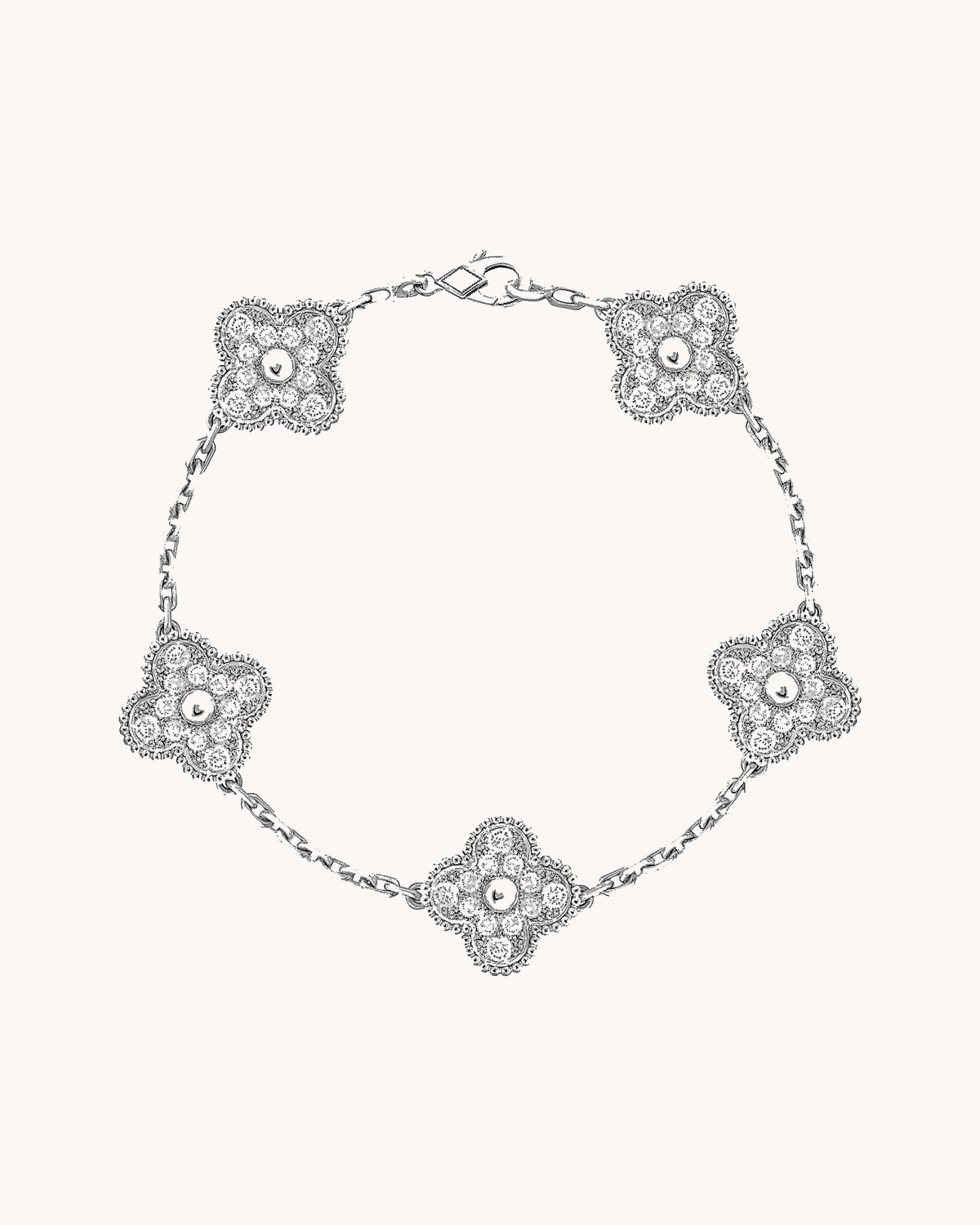 Mayceline Four Leaf Clover Bracelet — Diamond 18K White Gold