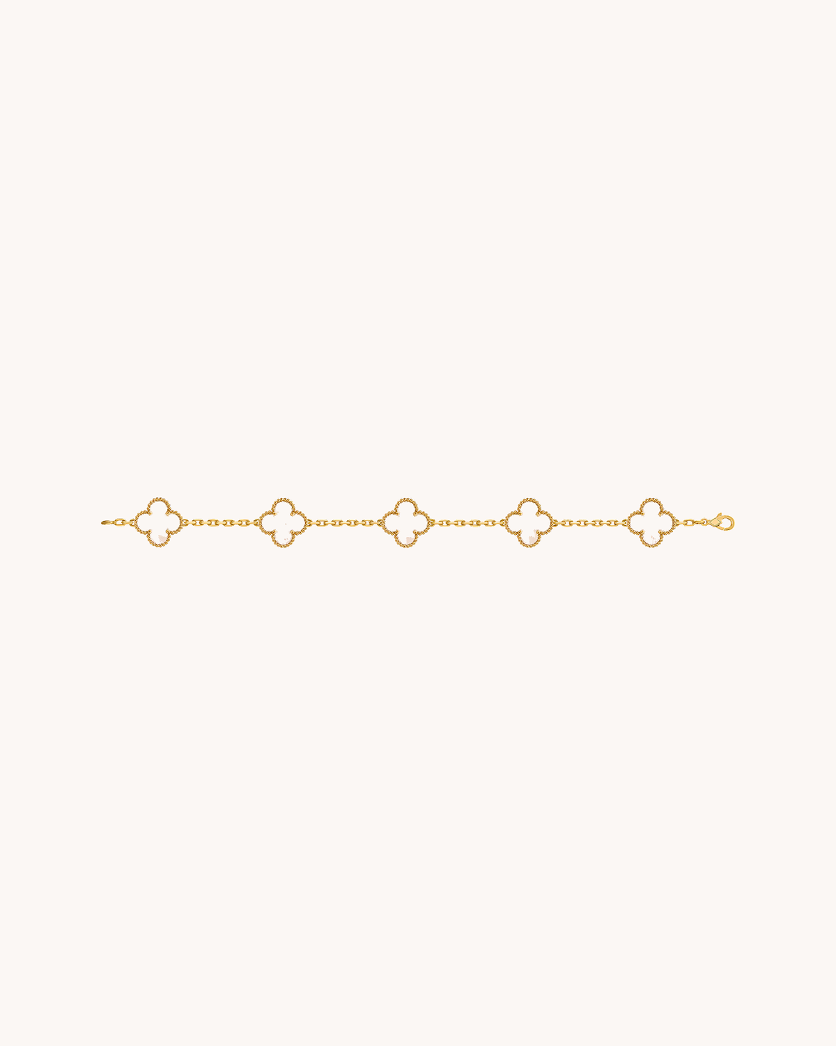 Mayceline Four Leaf Clover Bracelet — 18K Yellow Gold, Mother of Pearl
